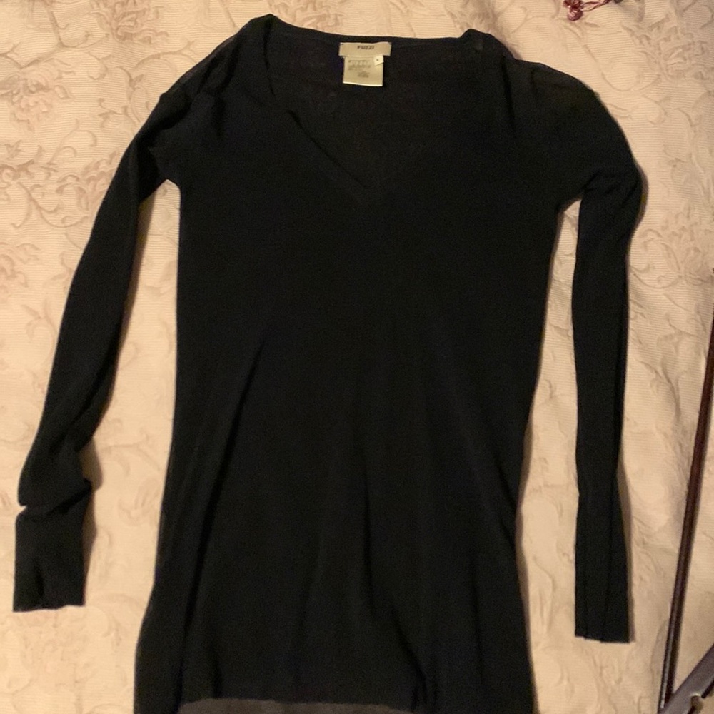 Fuzzi sheer black top size L